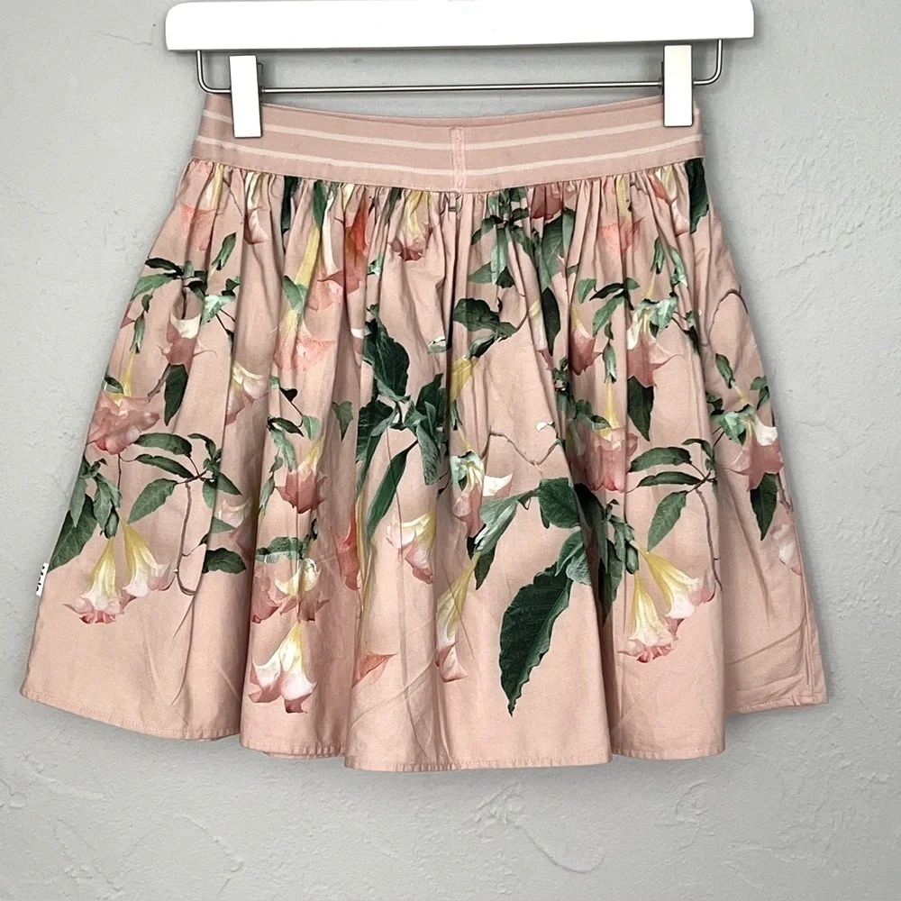 Molo Pink Floral Cotton Skirt Size 10